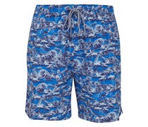 wave-print swim shorts