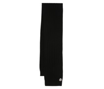 Gerippter Schal mit Logo-Applikation