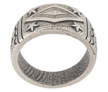 Gravierter Ring aus Sterlingsilber