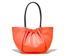 large Ruched leather tote bag