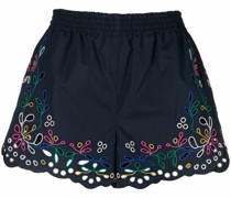 Shorts mit Blumenstickerei