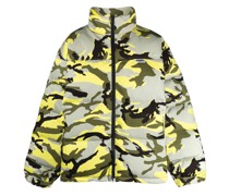 Gefütterter Mantel mit Camouflage-Print