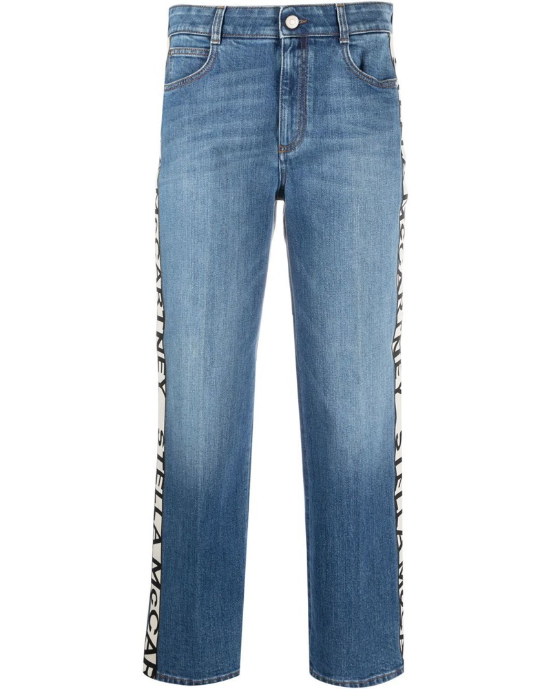 Stella McCartney Damen Jeans mit Logo-Streifen