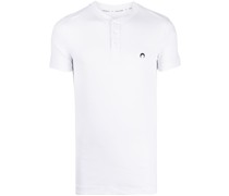 Henley logo-embroidered buttoned T-shirt