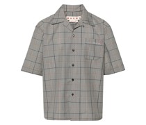 gingham-check button-up shirt