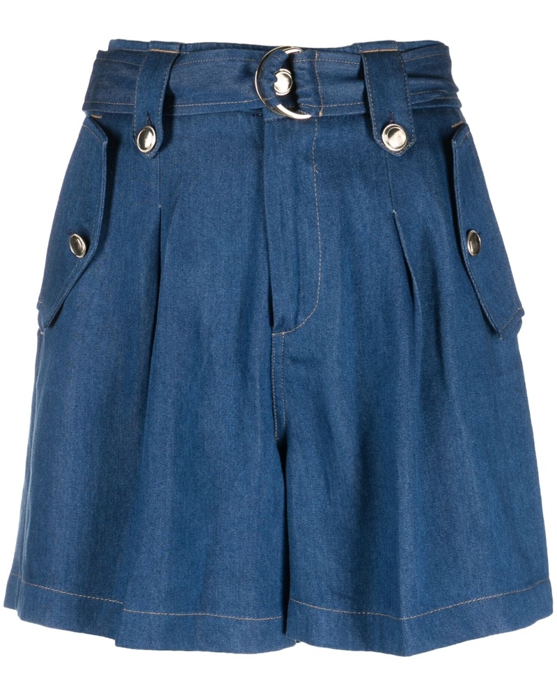 Liu Jo Damen Hoch sitzende Jeans-Shorts