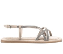 Monili-chain suede sandals