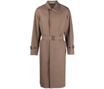 belted button-up cotton coat
