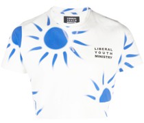 Cropped-Oberteil mit Sonnen-Print