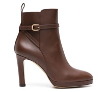 Clara 100mm buckle-fastening leather boots