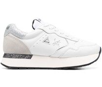 panelled leather sneakers