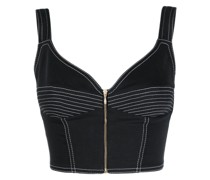 Haze Cropped-Jeans-Top mit Kontrastnaht