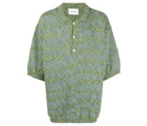 patterned short-sleeved polo shirt