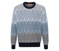 striped chevron-knit Pullover