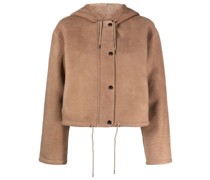Lederjacke mit Kapuze