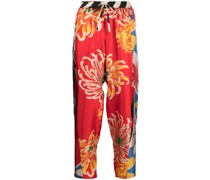 Seidenhose mit grafischem Print