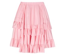 ruffled cotton midi skirt