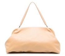 logo-debossed leather shoulder bag