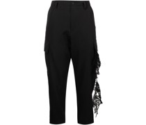 Cropped-Hose mit Spitzensaum