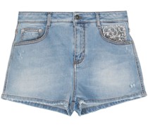Jeans-Shorts mit Logo-Patch
