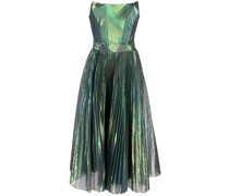 Schulterfreies Plisseekleid aus Lame