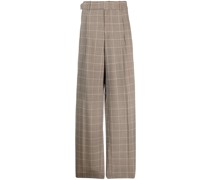 Weite Hose mit Windowpane-Karo