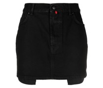 Mini-Jeansrock mit Stickerei