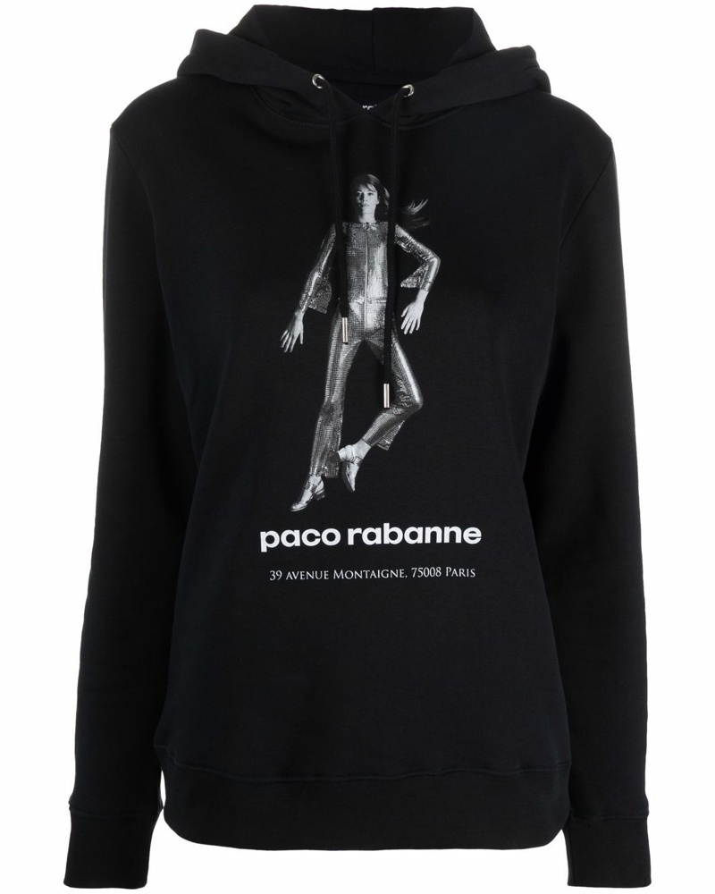 Paco Rabanne Damen Hoodie mit Logo-Print