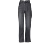 Halbhohe Wide-Leg-Jeans