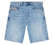 Gerade Jeans-Shorts mit Logo-Patch