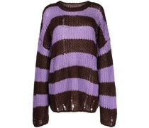 Gestreifter Distressed-Pullover