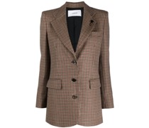 Einreihiger Blazer mit Hahnentrittmuster