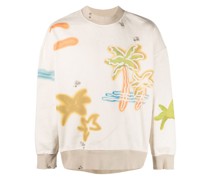 Sweatshirt mit Palmen-Print