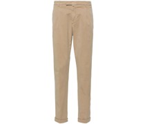 inverted-pleat slim-fit chinos