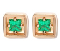 18kt Gelbgoldohrstecker mit Smaragd
