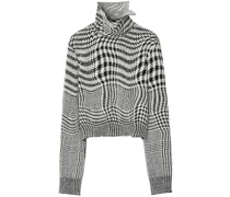 Jacquard-Pullover mit Hahnentrittmuster