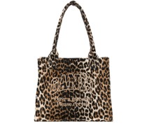 large leopard-print canvas tote bag