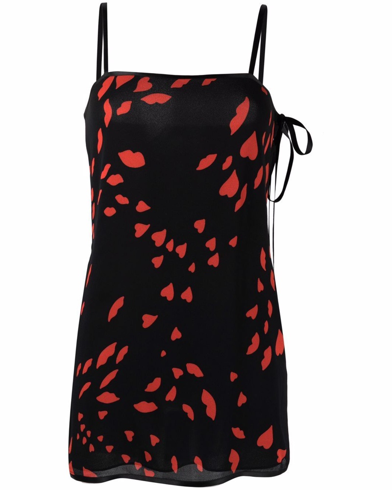 Saint Laurent Damen Kleid mit Herz-Print