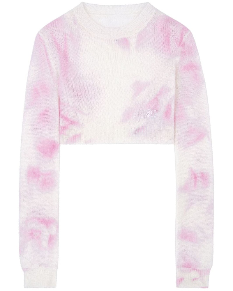 Maison Margiela Damen Strickoberteil mit Batikmuster