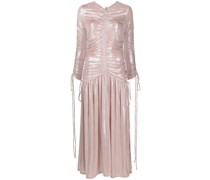 Gerafftes Midikleid mit V-Ausschnitt