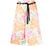 A-Linien-Rock mit Blumen-Print