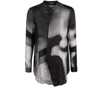 Kragenloses Hemd mit Print
