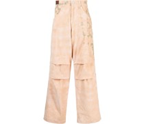 Cargohose aus Cord mit Bleach-Effekt