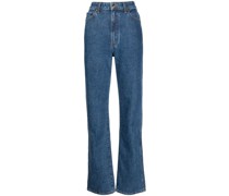 Tapered-Jeans mit hohem Bund
