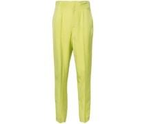high-waisted slim-fit trousers