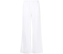 wide-leg linen-blend trousers