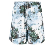 Bermudas aus Seide mit Print
