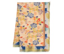 Seidenschal mit Blumen-Print