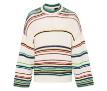 logo-patch striped Pullover