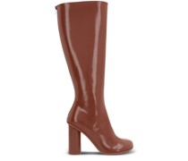 patent leather knee-length boots